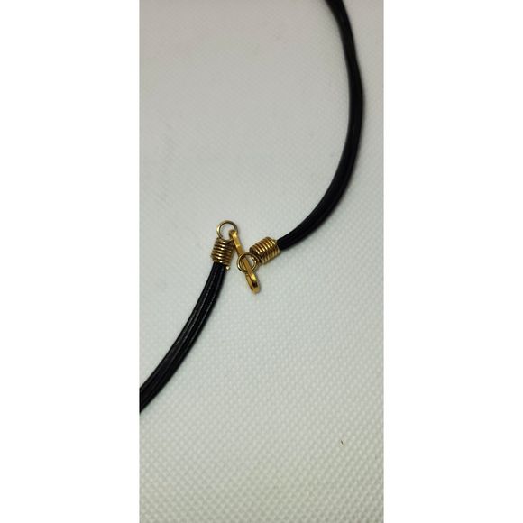 Olive Green Stone Beaded Bib Necklace with Gold Half Moons - Picture 5 of 7